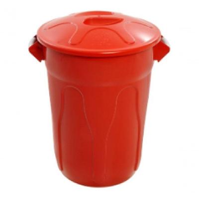 Cesto Lixeira Plástico Tipo Balde 60L com Abertura por Pressão Vermelho JSN