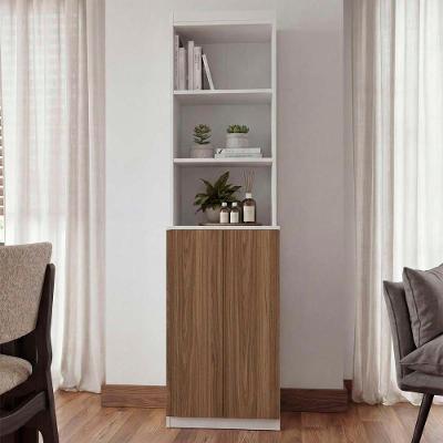 Armário Organizador Malmo 2 Portas MDP 51CM Branco com Freijó Mercado das Prateleiras