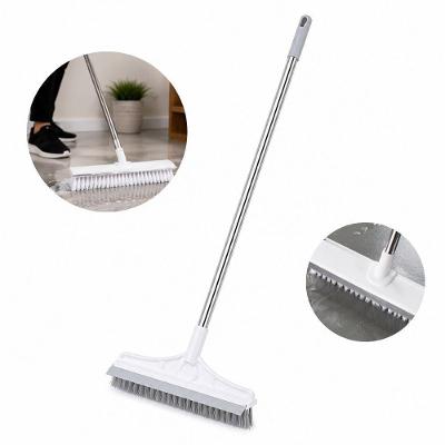 Escova de Limpeza 2 em 1 com Rodo Cabo Longo 112CM Articulada Multiuso para Piso e Azulejo