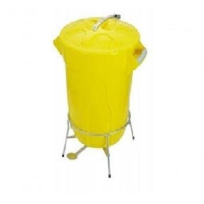 Cesto Lixeira Plástico 100L com Pedal Armação Aço Amarelo JSN