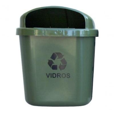 Cesto Individual Coleta Seletiva para Poste Ou Parede 40L Verde JSN
