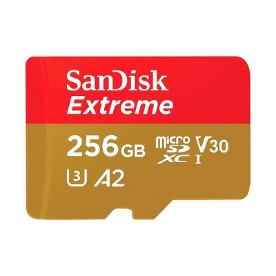 Cartão de Memória Micro SD Sandisk Extreme V30 A2 U3 4K UHD com Velocidade 190MB-s 130MB-s 256GB