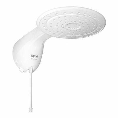 Ducha Optima Eletrônica Turbo 7700W de Parede com Pressurizador Branco Zagonel 220V