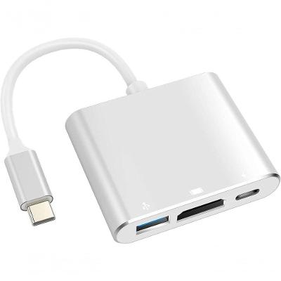 Adaptador Eleva Sua 3 em 1 HDMI 4K USB 3.0 e Power Delivery Liga Metálica