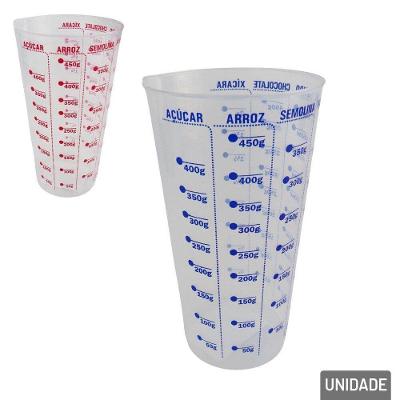 Copo Medidor Injetemp de Plástico para Cozinha Doméstica e Profissional Branco 570ML