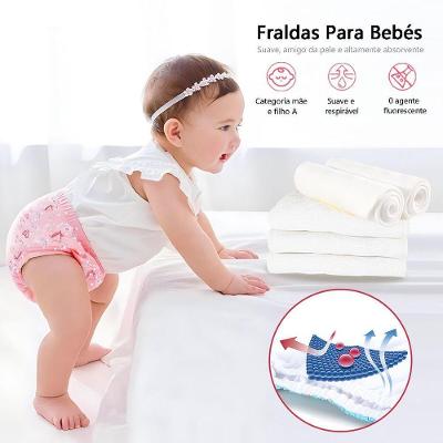 Absorvente de Microfibra para Fralda Ecológica BA29-02 com 3 Camadas Toque Seco Único Tudo em Caixa