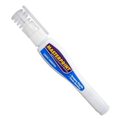 Caneta Corretiva Masterprint Premium Escolar Secagem Rápida 7ML com Ponta Metálica e Clip