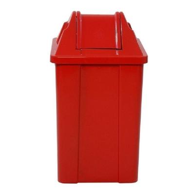 Cesto Quadrado com Tampa Vai-vem 100L Multiuso para Banheiro e Cozinha Vermelho JSN