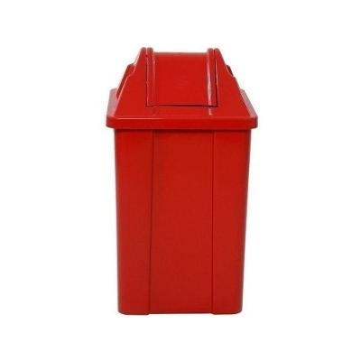 Cesto Quadrado com Tampa Q60 Organizador Vai e Vem 60L Vermelho JSN