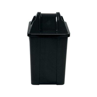 Cesto Quadrado com Tampa Q60 Vai e Vem 60L Organizador para Cozinha Preto JSN