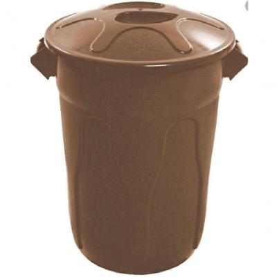 Cesto Lixeira Tipo Balde 60L Plástico Abertura Superior Marrom JSN
