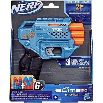 Lançador de Dardos Elite 2.0 Trio TD-3 Lança 3 Seguidos com Trilho Tático Amarelo Hasbro