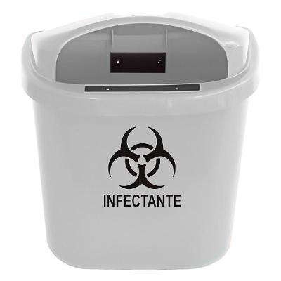 Cesto Individual Coleta Seletiva 40L para Poste Ou Parede Branco JSN