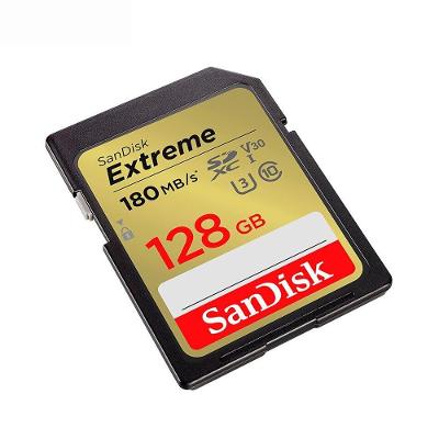 Cartão de Memória SD Sandisk Extreme Class 10 U3 V30 128GB UHD 4K Leitura 160MB-s