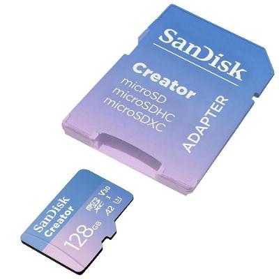 Cartão de Memória Micro SD Sandisk Creator 128GB U3 V30 4K UHD Leitura 160MB-s SDSQXAA-128G-GN6MS