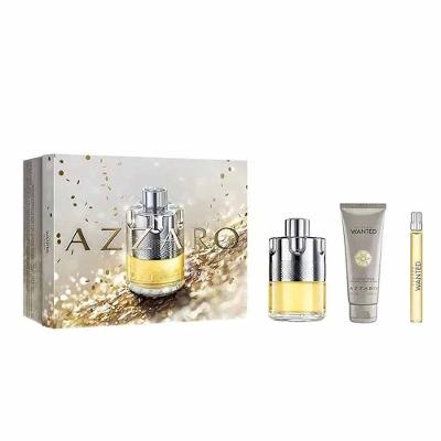 Kit Perfume Masculino Azzaro Wanted Eau de Toilette Amadeirado Especiarado 100ML + 75ML + 10ML