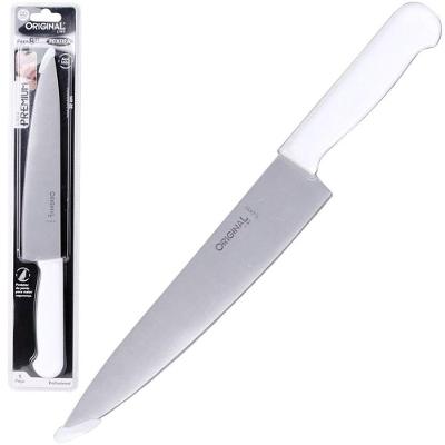 Faca Peixeira Premium 8 415d Corte Preciso Aço Inox Cabo Plástico Branco para Cozinha Original Line