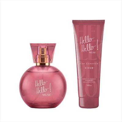 Kit Deo Colônia + Hidratante Hello Muse com Fragrância Eau de Toilette Rosa Ciclo Cosméticos 100ML