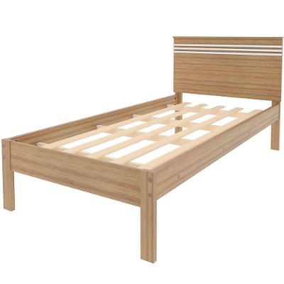 Cama de Solteiro Rafaela com Cabeceira MDP Amêndoa e Branco Tecnomobili 98.6CM