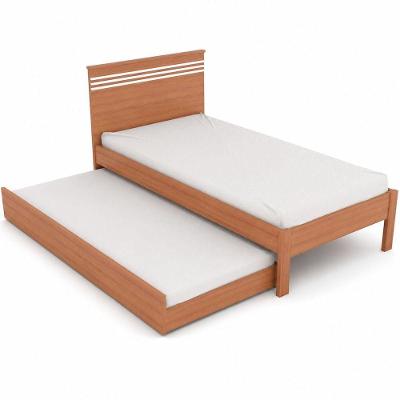 Cama de Solteiro com Auxiliar Rafaela MDP-BP Amêndoa e Branco Tecnomobili