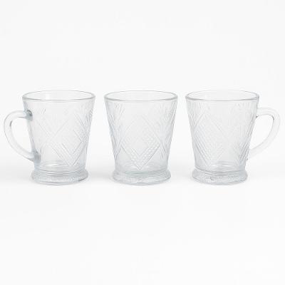 Jogo Xicara Caneca de Vidro 3 Pcs para Café da Manhã Incolor GMB 200ML