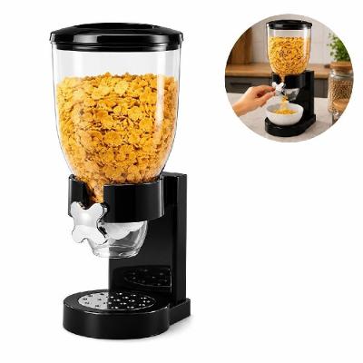 Dispensador de Alimentos Secos com Dosador 2L Organizador para Cereais Grãos e Ração Preto