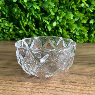 Bowl de Cristal Lyor com Relevo Estilo Diamante para Decoração e Servir Frutas Transparente Lyor
