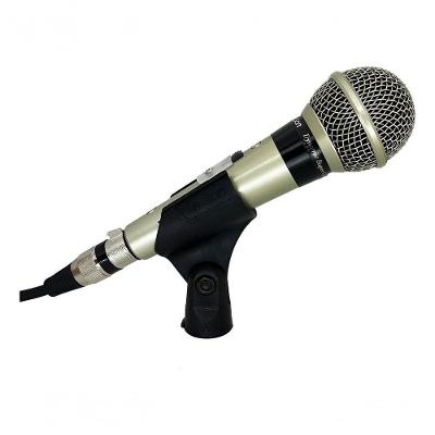 Microfone Sm 58 Plus Dinâmico com Fio Resposta Metálica Dourado Leson Cabo XLR-XLR 5M