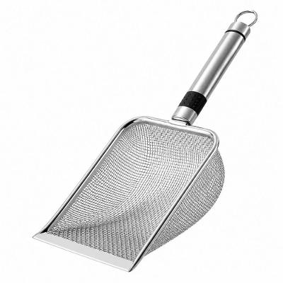 Pá Coletora com Peneira para Gatos em Aço Inoxidável Inox 10CM 1 Peça