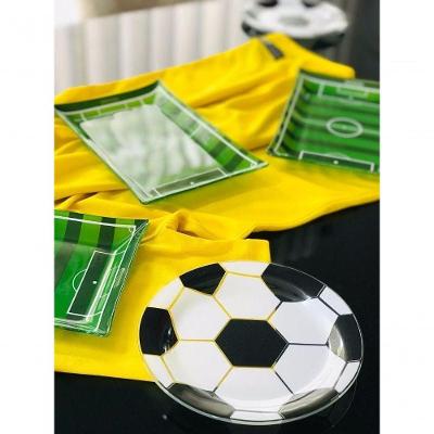 Prato de Sobremesa Bola de Futebol Brasil Copa do Mundo Vidro de Alta Resistência para Mesa Posta