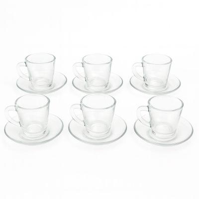 Jogo de Xícaras Café Tradicional Vidro Temperado 200ML Resistente para Café da Manhã Incolor GMB