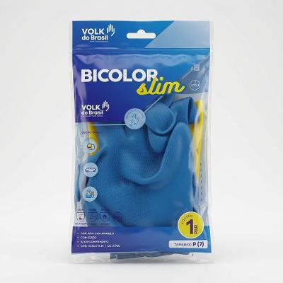 Luva de Proteção Látex Bicolor Slim com Espessura Slim e Acabamento Antiderrapante Amarela com Cano