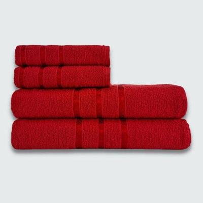 Jogo de Toalhas Verona Luxo 100% Algodão 230g-m2 Vermelho Toalhas Beka 4 Peças