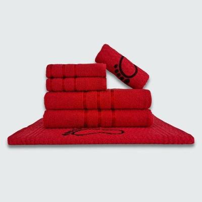 Jogo de Toalhas Verona 100% Algodão 230g-m2 Macio Vermelho 6 Peças Toalhas Beka