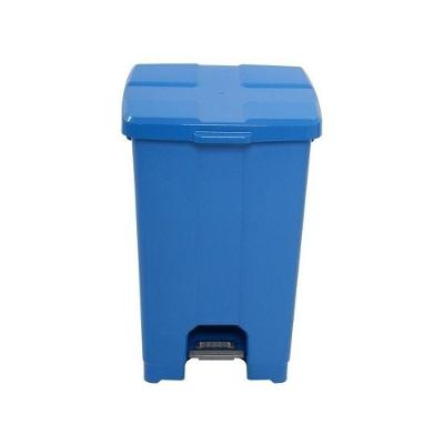 Lixeira P60 60L Plástico com Pedal Tampa Removível Balde Interno Azul JSN