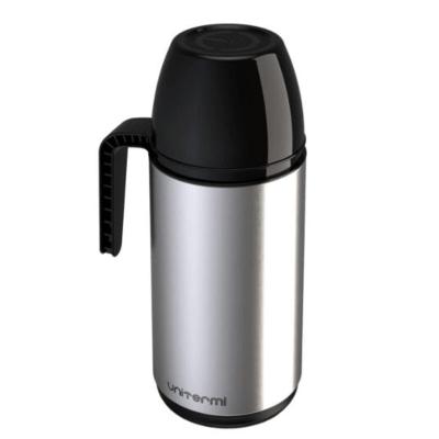 Garrafa Térmica Roma para Bebidas Quentes e Frias Inox e Vidro Tampa Copo Anti-gota Inox Unitermi 1L