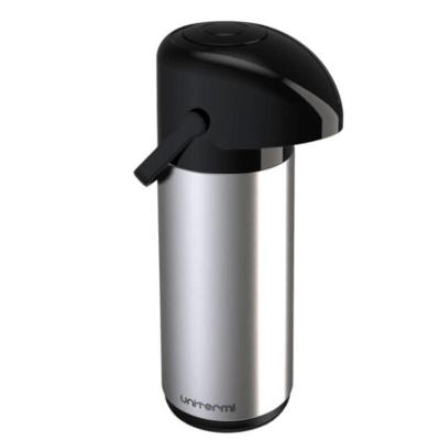 Garrafa Térmica Pressão Verona Inox com Bico Anti-gotas para Escritório e Recepção Inox Unitermi 1L