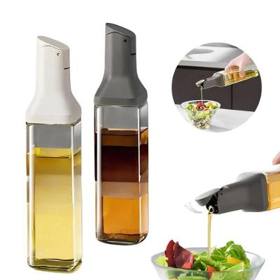 Galheteiro Quadrado Kit 10 Vidro 500ml Abertura Automática com Bico Dosador para Azeite Vinagre