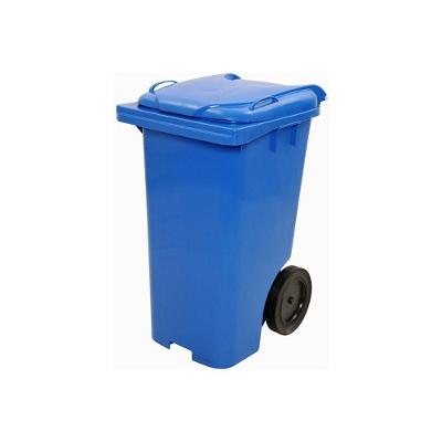 Lixeira Contentor Grande 240L com Rodas Azul para Coleta de Lixo JSN