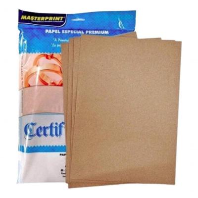 Papel Kraft Masterprint Natural A4 180G Pacote 50 Folhas para Convites Cartoes Certificados