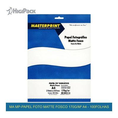 Papel Fotográfico Masterprint MA MP-PAPEL FOTO MATTE FOSCO A4 100 Folhas Branco