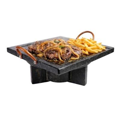 Fondue Pedra Sabão Chapa Quadrada 20cm Propagação Uniforme Cozinha Preto Cesto de Pedra 20CM