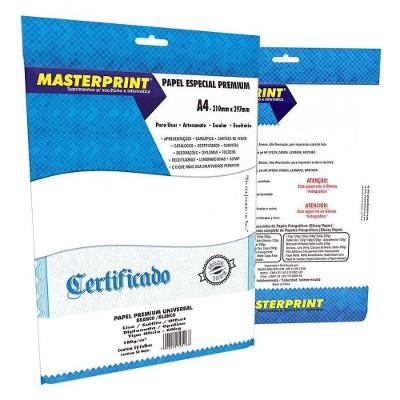 Papel Diplomata Branco Diplomata Liso Offset 180G-M2 A4 50 Folhas Branco