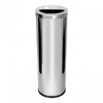 Lixeira Aço Inox 30 Litros com Aro Meia Lua 30L Aço Inox Manual Inox JSN