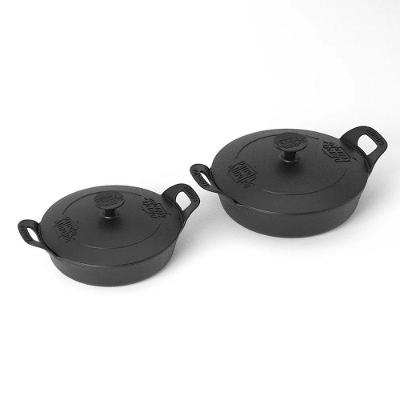 Kit Travessa Estilo 2pcs com Retenção de Calor Ferro Fundido Puro para Servir Petiscos Inox Panela