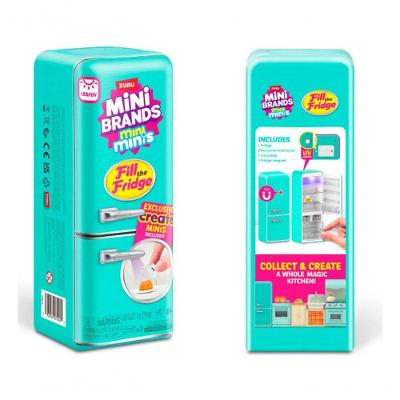 Mini Geladeira de Brinquedo Mini Brands Fill The Fridge com Luz LED UV e Acessórios 77021 Candide