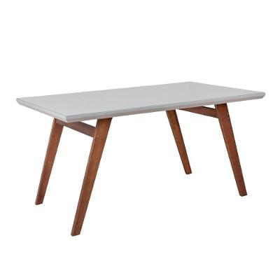 Mesa de Jantar Onix 6 Lugares Retangular Vidro Cappuccino Madetal Móveis