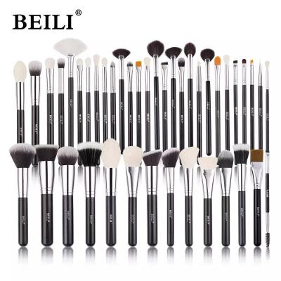 Kit Pincéis de Maquiagem B42 com Cerdas de Fibra Natural Preto