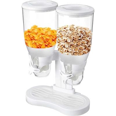 Dispenser de Cereais RRJ Acrilico Porta Duplo para Mantimentos em Acrílico Transparente para Bancada