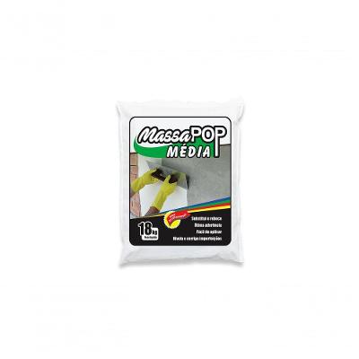 Massa Corrida Massapop Média Gelo Substitui o Reboco Branco Selamix 18KG